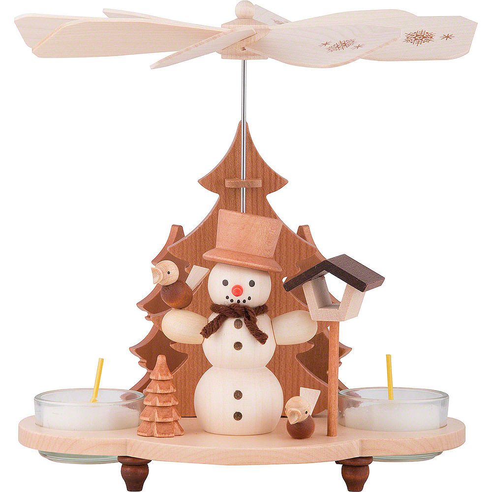 Christian Ulbricht Weihnachtspyramide 1-stöckige Pyramide Schneemann (19,5cm) von Christian Ulbricht