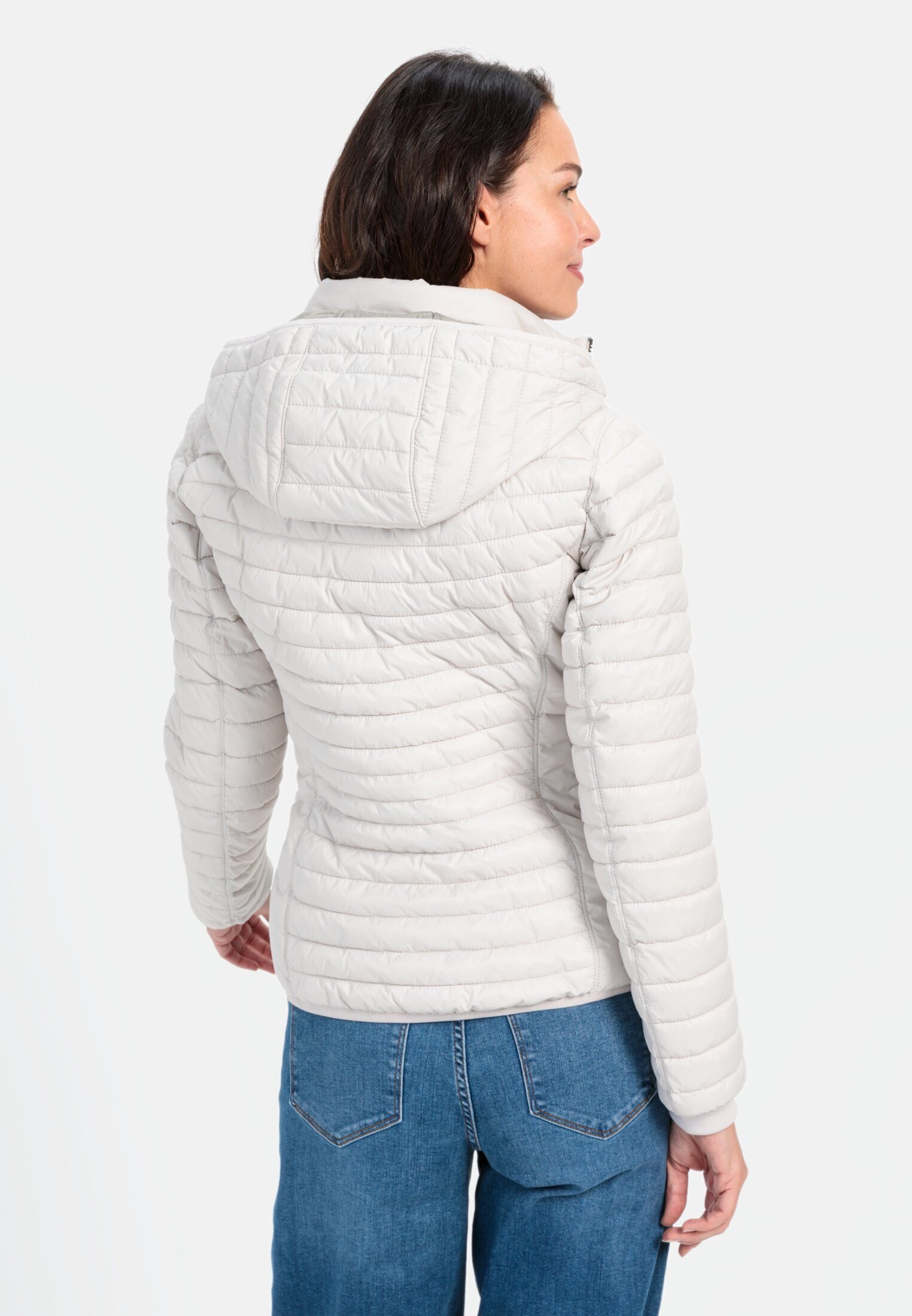 camel active Steppjacke Leichte Steppjacke aus recyceltem Polyamid Langarm Markenlogo