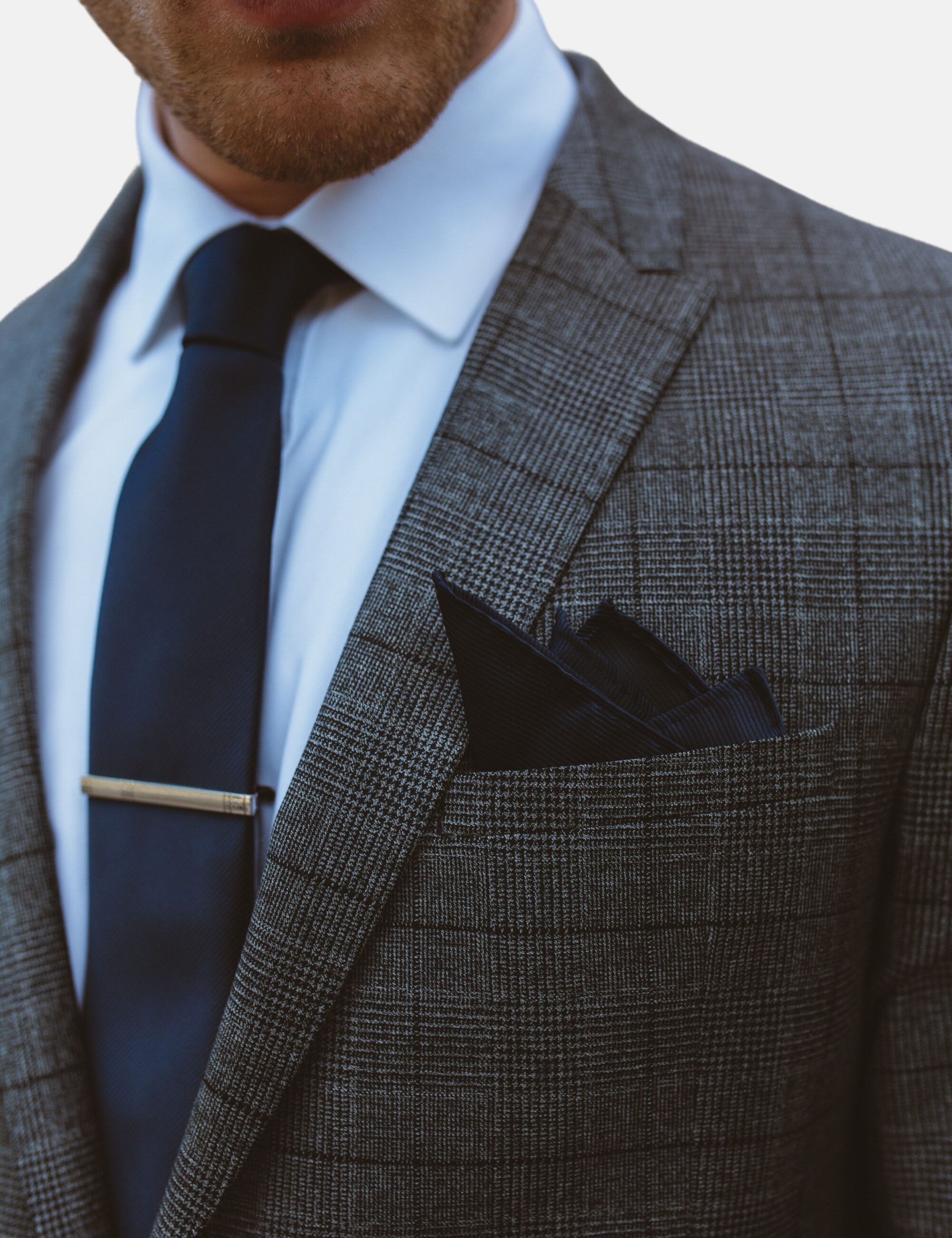 Massi Morino Krawatte (1-St) mit Einstecktuch, Manschettenknöpfen und Krawattenklammer