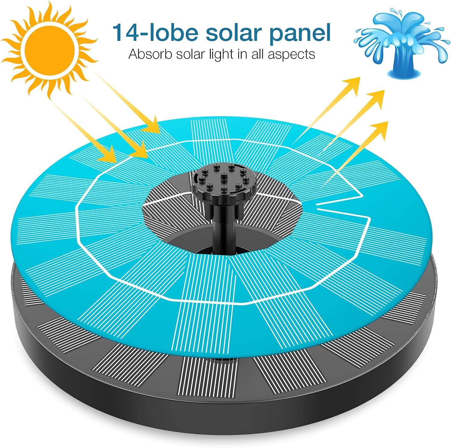 XDOVET Gartenbrunnen Solar Springbrunnen, 16cm Solar-Teichpumpe günstig online kaufen