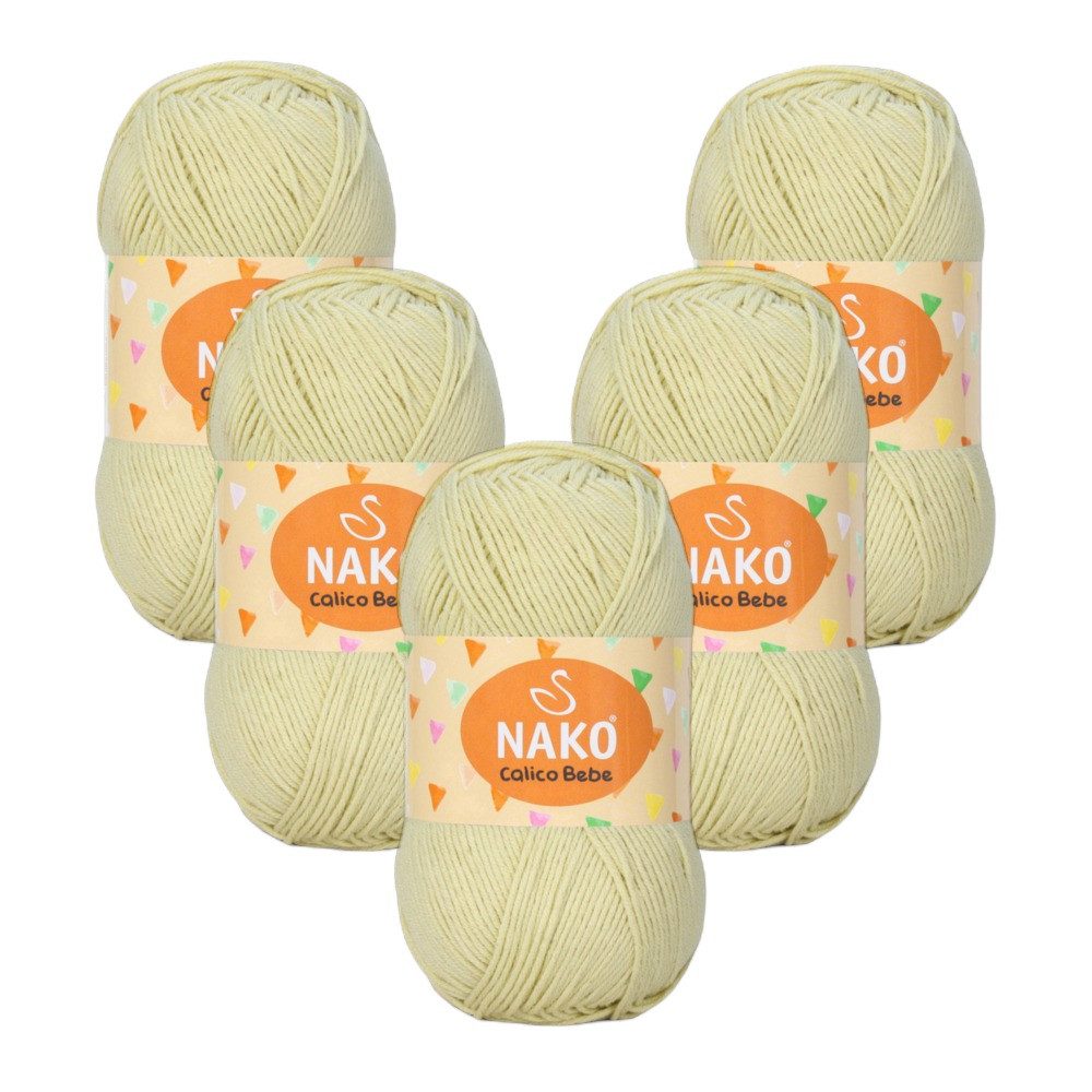 NAKO 5 x NAKO Calico Bebe Häkelwolle, 245 m, Baumwoll-Strickgarn,Häkelgarn,Babygarn