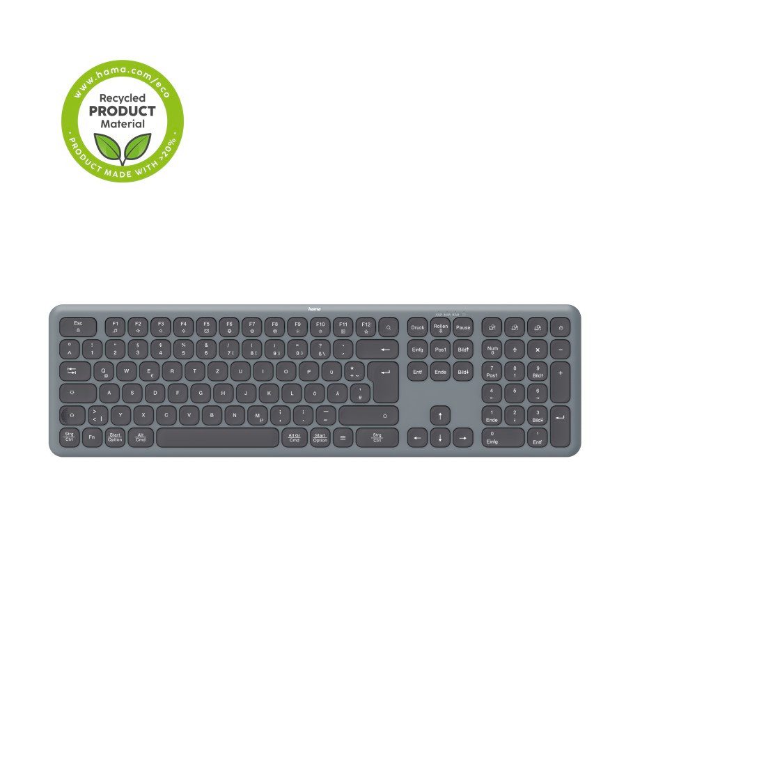 Hama Tastatur und Maus kabellos (Multi Device 2,4GHz, 2x Bluetooth, QWERTZ) Tastatur- und Maus-Set