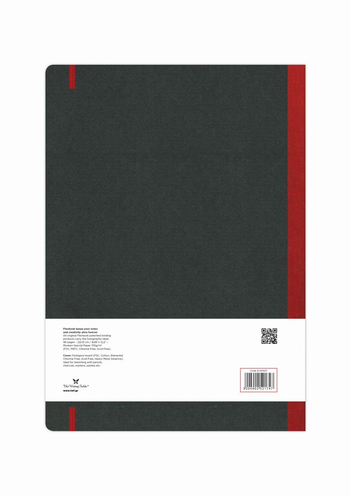 Rot Flexbook Sketchbook Global Flex Notizbuch 170g 22x31cm Munken Seiten Blanko 96 Papier / Skizzenbuch