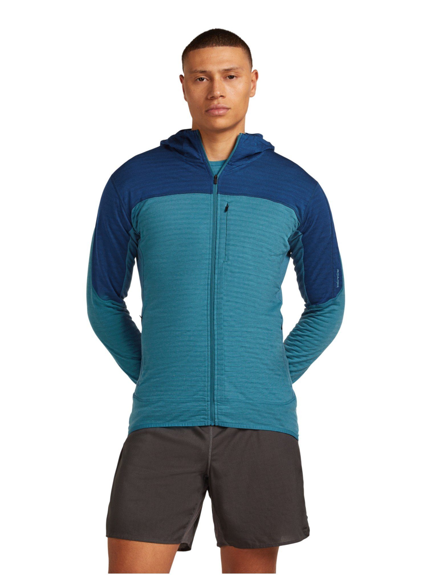 Icebreaker Fleecejacke Descender Merino Blend 300 RealFleece mit Kapuze (Merinowolle)