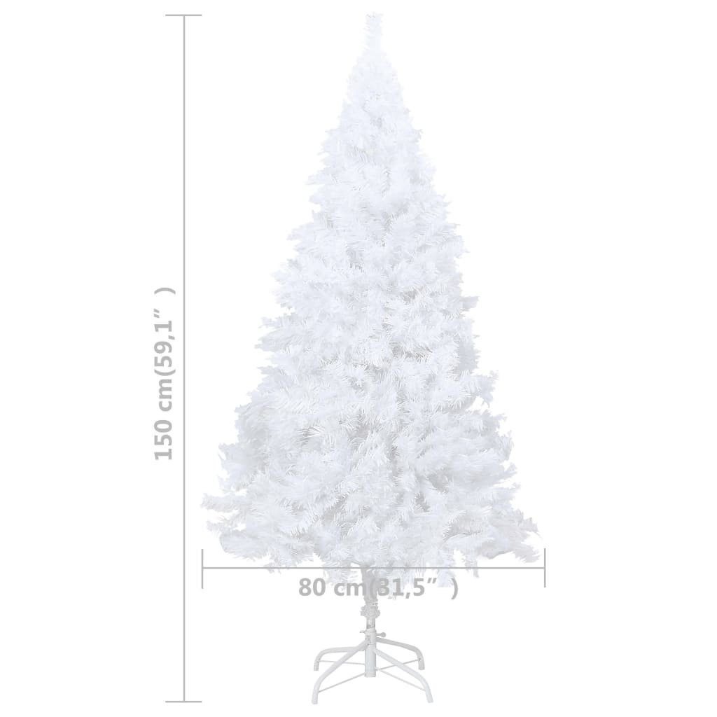Dicken Weihnachtsbaum Weiß mit Zweigen Künstlicher 150 cm PVC furnicato