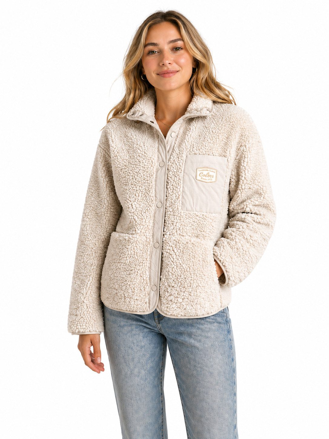 YAYA Wendejacke - Teddyjacke mit Brusttasche