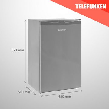 Telefunken Kühlschrank CF-31-121-S, 82.1 cm hoch, 48 cm breit, Ohne Gefrierfach, Freistehend, 90 Liter Nutzinhalt, Klein, Silber
