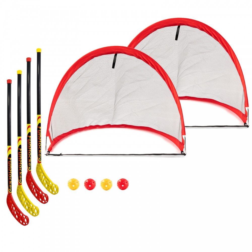 Bandito Hallenhockeyschläger Bandito Sport FunHockey Ракетки 2 x 2er Set + Pop up Tor - Set Maxi.