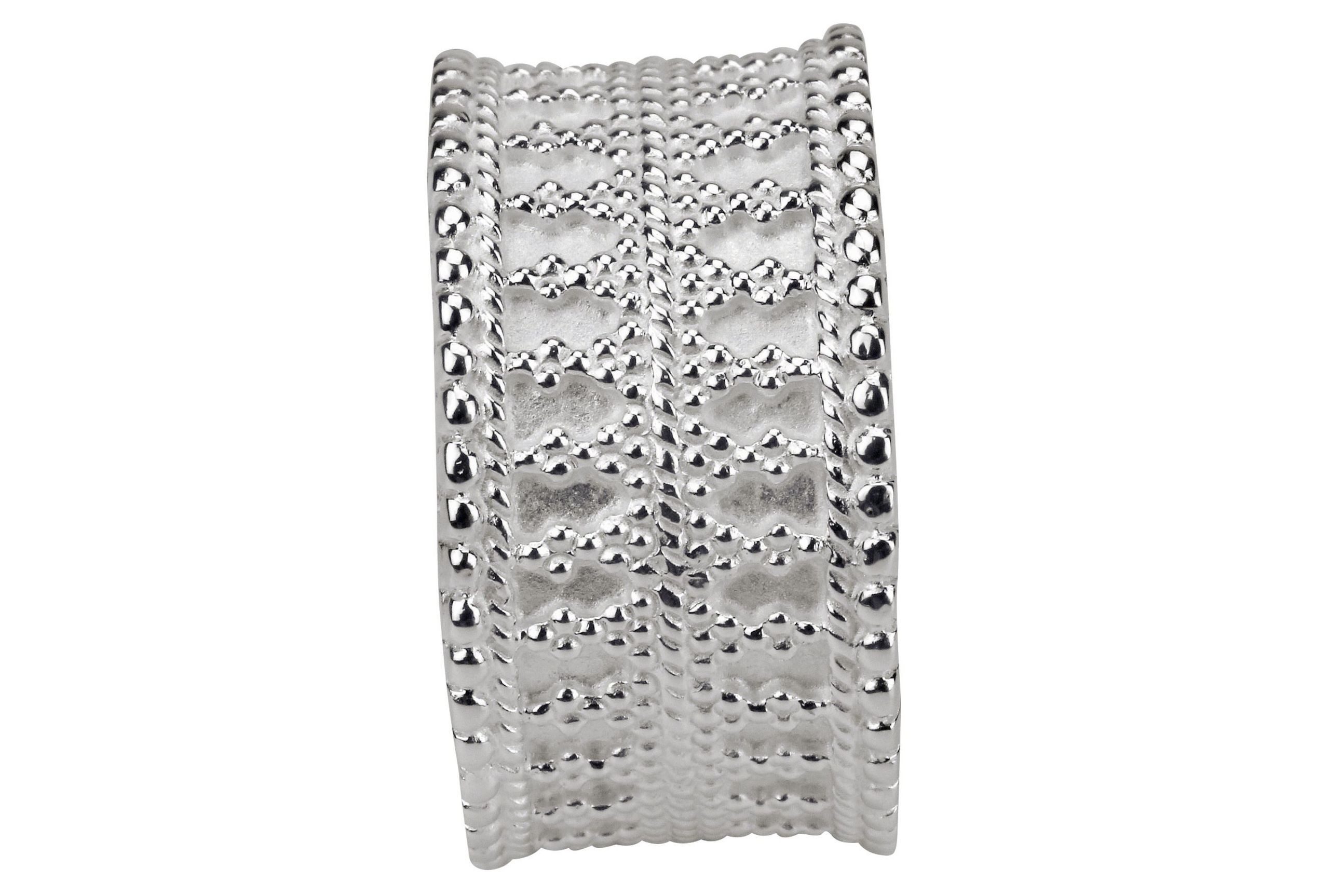 SILBERMOOS Silberring Ring mit doppeltem Ornamentband, 925 Sterling Silber