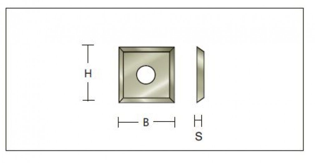 Tigra Wendeplattenfräser 10 Quadratische-Wendeschneidplatten mit 35°-Schneide 10,5x10,5x1,5x4mm T08CR