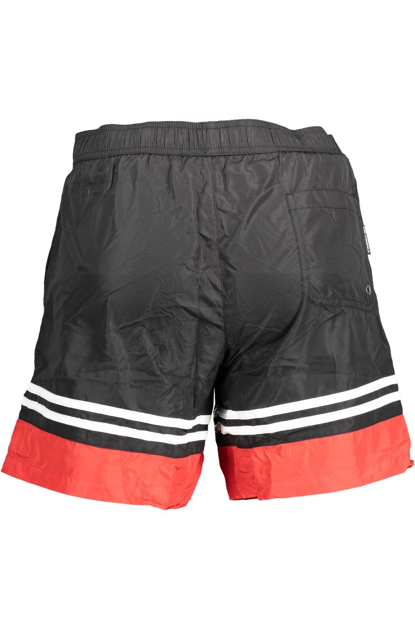KARL LAGERFELD Badeshorts Stilvolle Herren Badeshorts in Schwarz mit Logo und Kontrastdetails