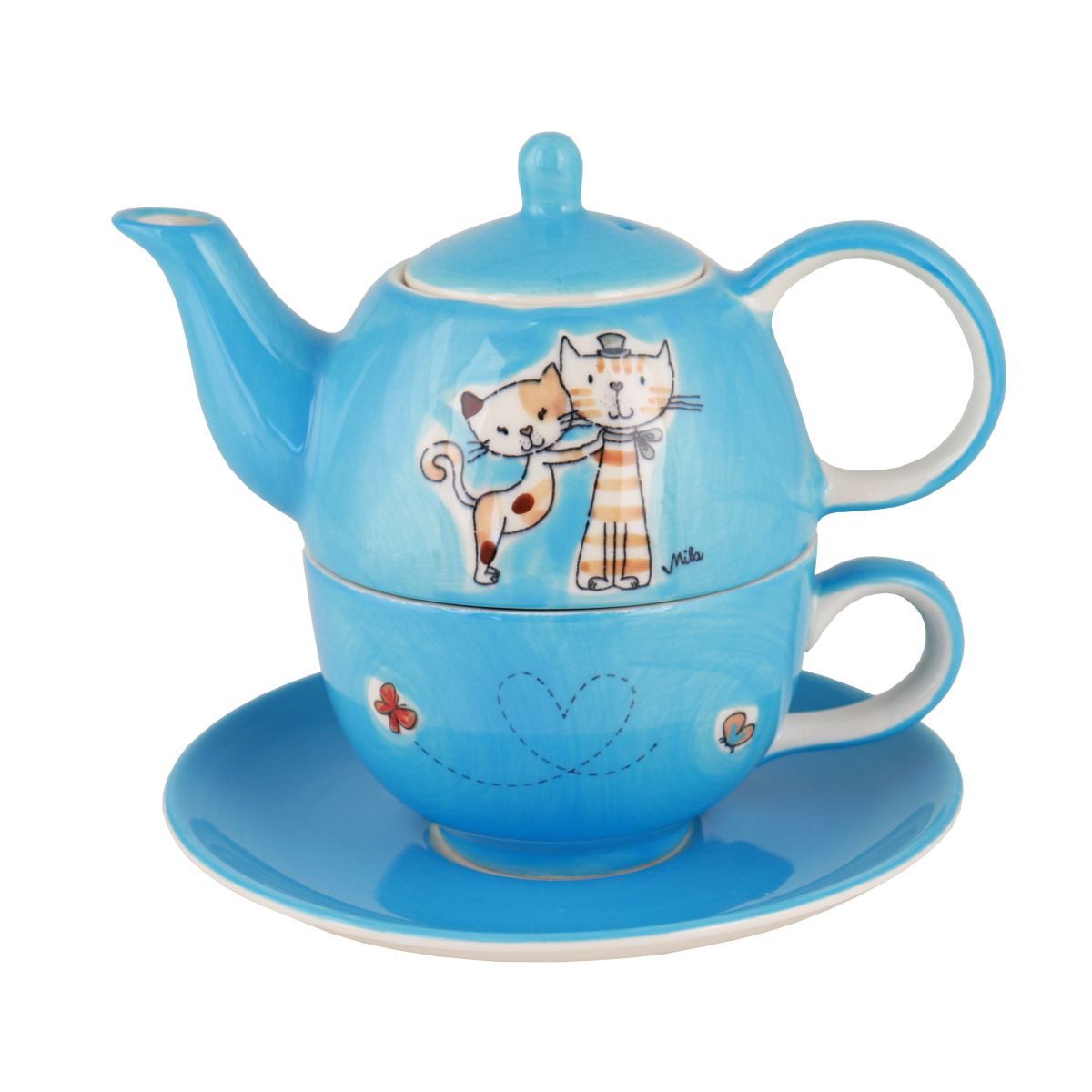 Mila Teekanne Mila Keramik Tee-Set Tea for One Cats, (Set)