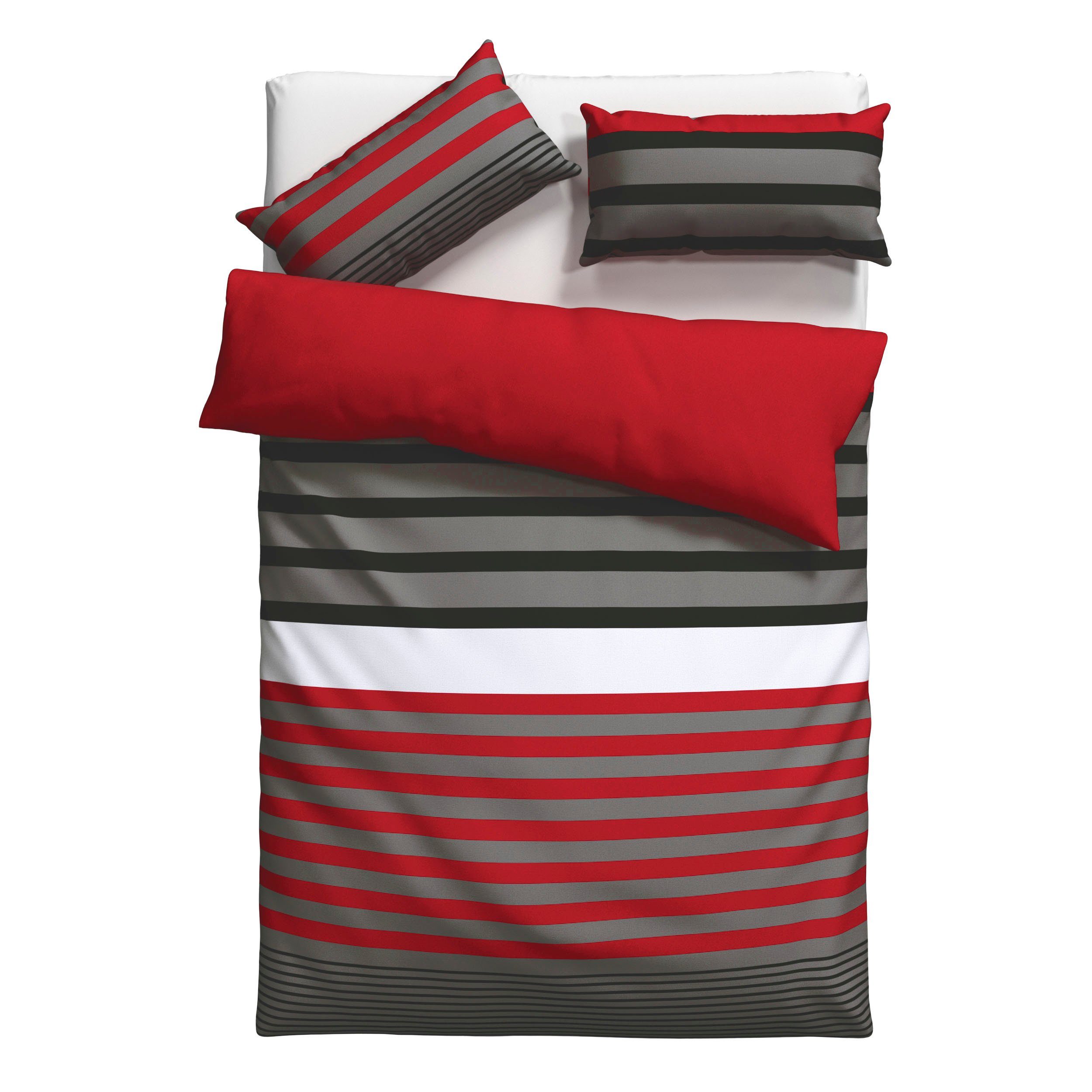 OTTO home Bettwäsche Majoran in 135x200, 155x220 cm u.a. Bettwäsche-Set mit Streifen, Polycotton recycelt, 2 teilig, gestreifte Bettwäsche in 4 Qualitäten, Mark – Bild 2 von 5