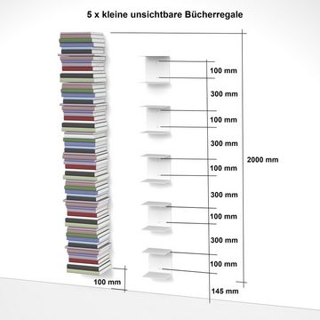home3000 Bücherregal unsichtbares Bücherregal, 1-tlg., Made in Germany; Breite 16,5cm; Matt; 4 verschiedene Варіантиn;