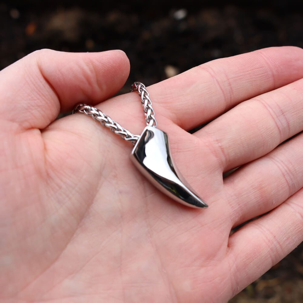 DALMARO Kette mit Anhänger Lederkette Edelstahlkette 316L SÄBELZAHN, Herren günstig online kaufen