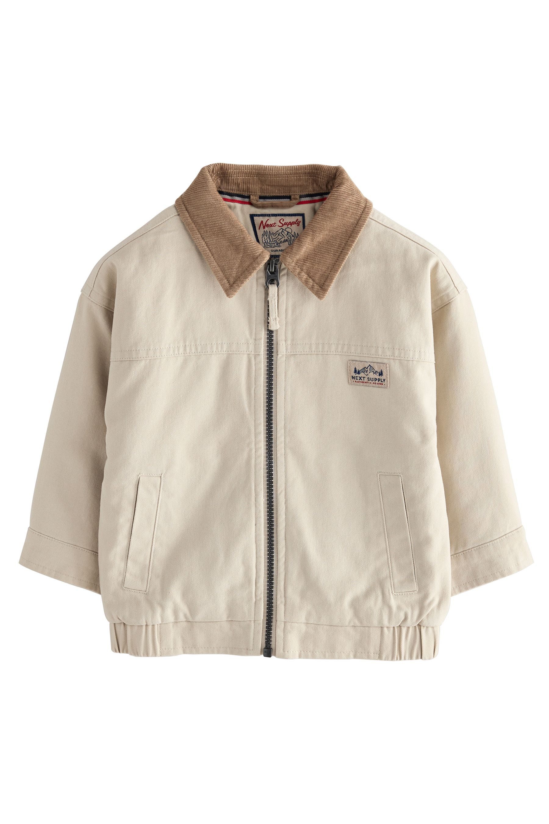 Next Blouson Canvas-Bomberjacke mit Cordkragen (1-St)