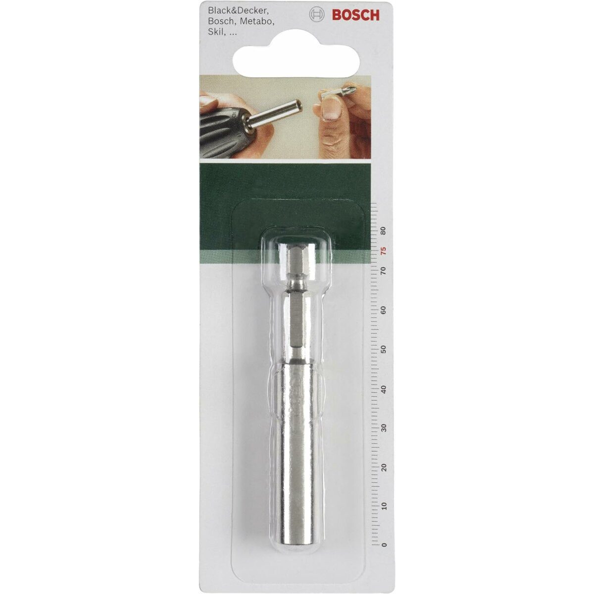 BOSCH Bohrer- und Bitset Bithalter Bosch 75 mm 1/4 Zoll Sechskant magnetisch