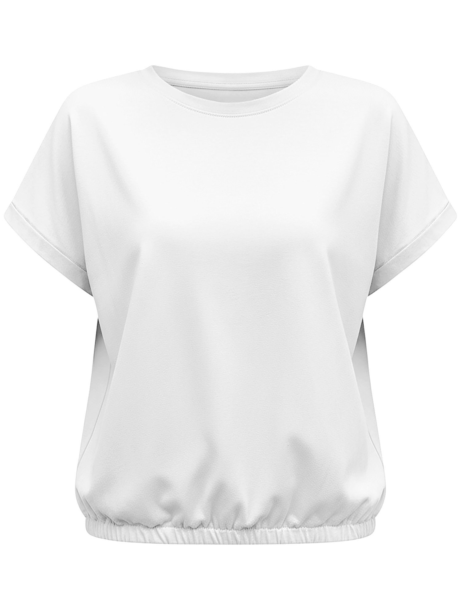T-Shirt Damen Kurzarmbluse mit Gummizug im Saum