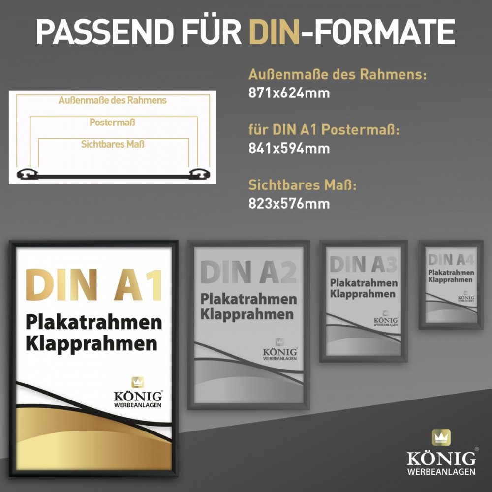 Dreifke Rahmen Dreifke® Plakatrahmen DIN A1, 25mm Aluminium Profil, schwarz günstig online kaufen