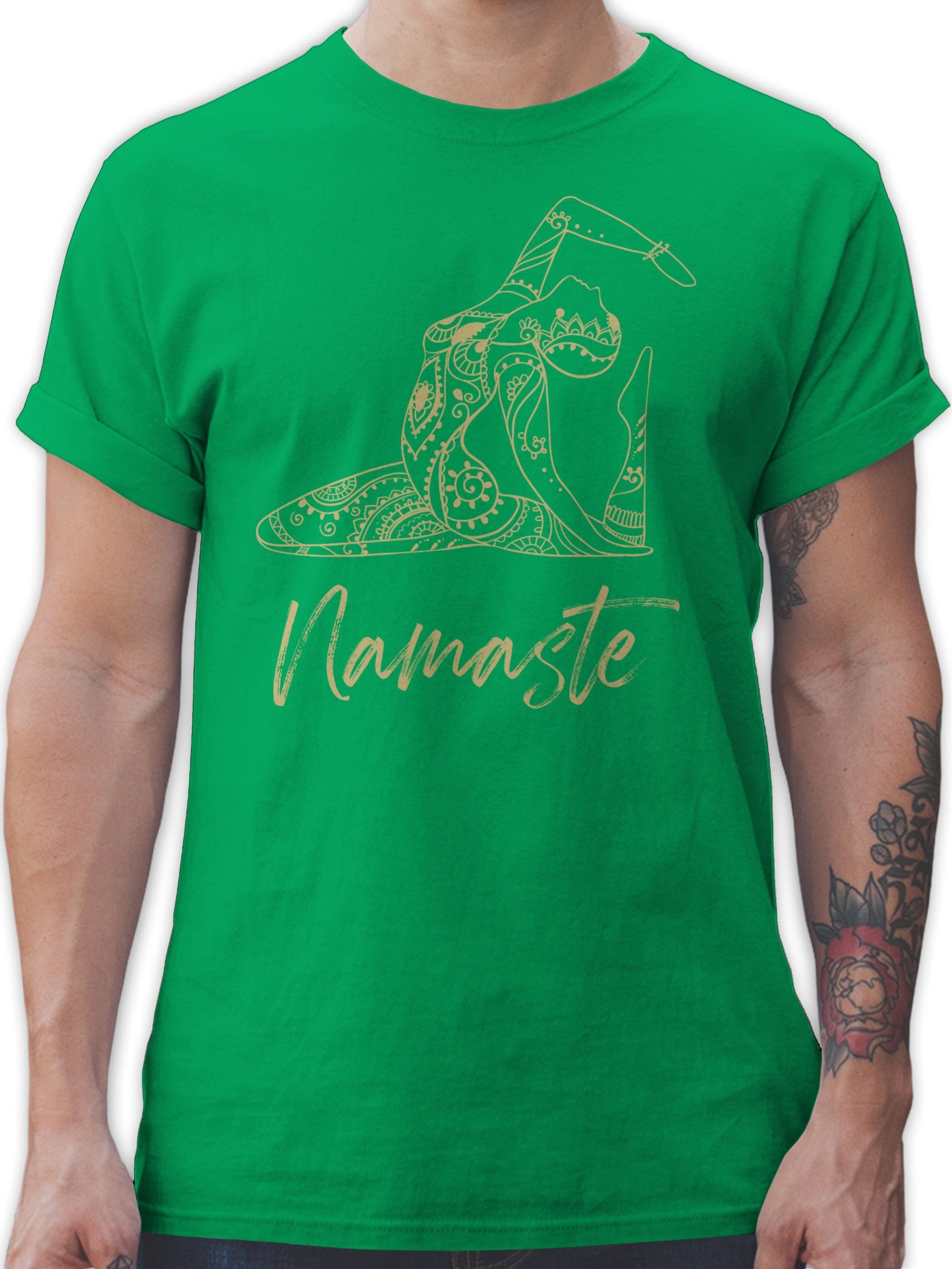 Shirtracer T-Shirt Namaste Yoga Geschenk Mandala Yoga 03 Grün