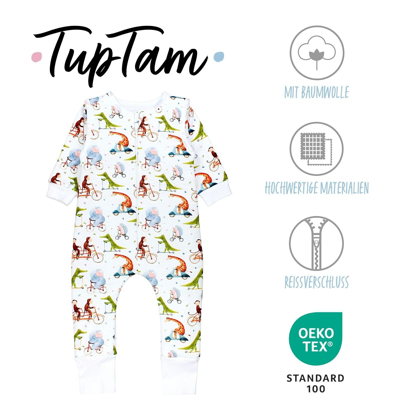 TupTam Babyschlafsack 2.5 TOG Schlafsack BIO-Baumwolle mit Beinen und Ärmeln Herbst Winter – Bild 2 von 5
