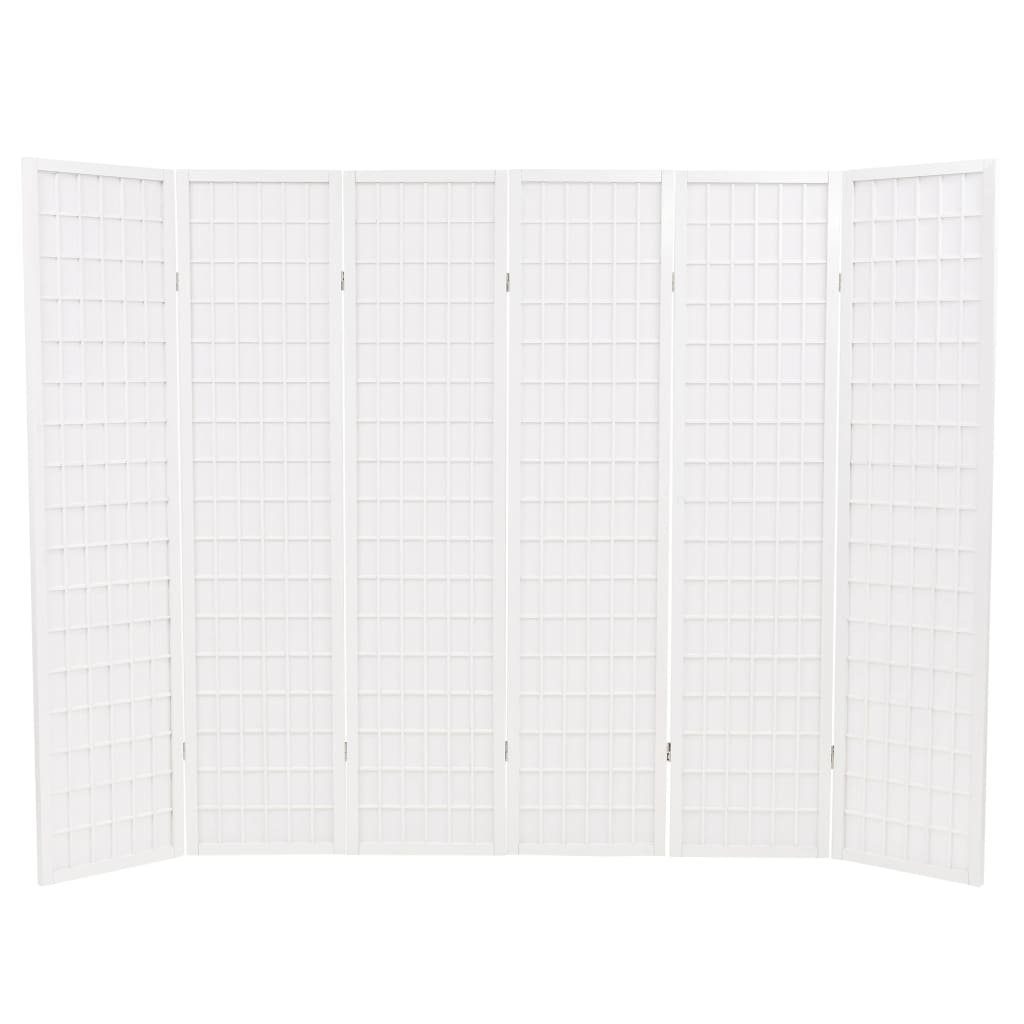 Klappbar 6-tlg. furnicato 170 cm x Raumteiler Stil 240 Japanischer Weiß