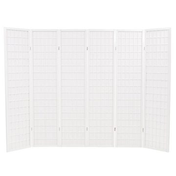furnicato Raumteiler 6-tlg. Japanischer Stil Klappbar 240 x 170 cm Weiß