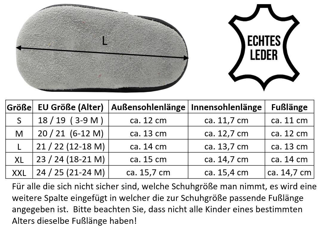 mepiq Outdoor Krabbelschuhe mit Gummisohle Baby Lauflernschuhe lederpatschen Sneaker (Handgenäht, weiche, leichte, flexible, rutschfest) 100% Leder – Bild 5 von 5