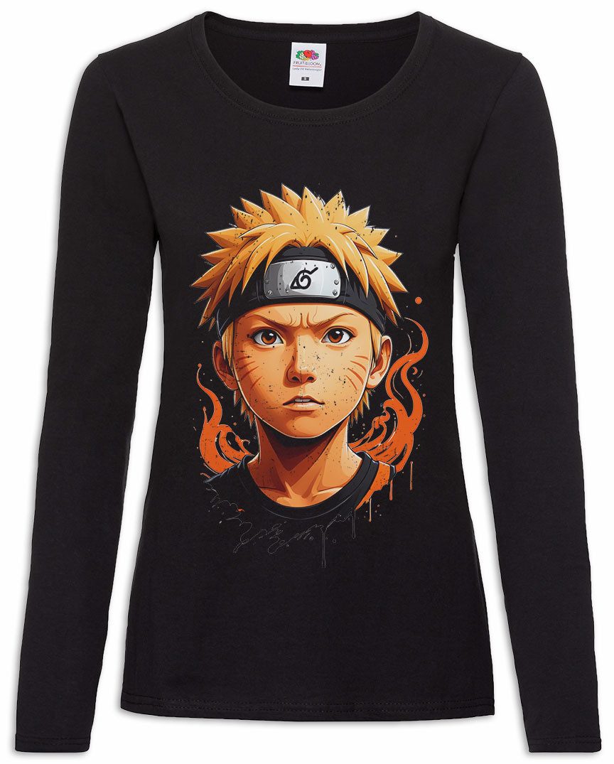 Langarmshirt Anime Ninja Portrait Damen Langarmshirt Shinobi System Naruto