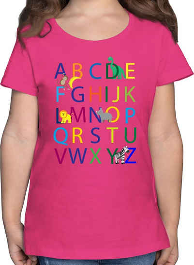 Shirtracer T-Shirt »ABC Einschulung - Schulkind Einschulung und Schulanfang - Mädchen Kinder T-Shirt« Einschulungs Geschenke Schultüte Füllung Schulranzen Schulrucksack Schule Deko
