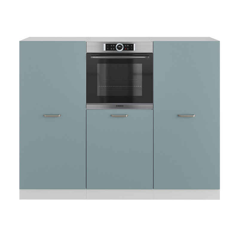 Vicco Küchenzeile R-Line, Blau-Grau/Weiß, 180 cm ohne Arbeitsplatte