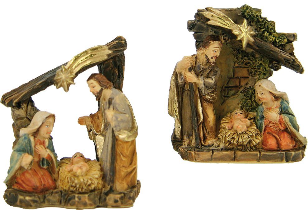dekoprojekt Krippenfigur Krippenfigur Hlg. Familie, Krippenblock 2-teilig 3,8 cm (Set, 2-teilig)