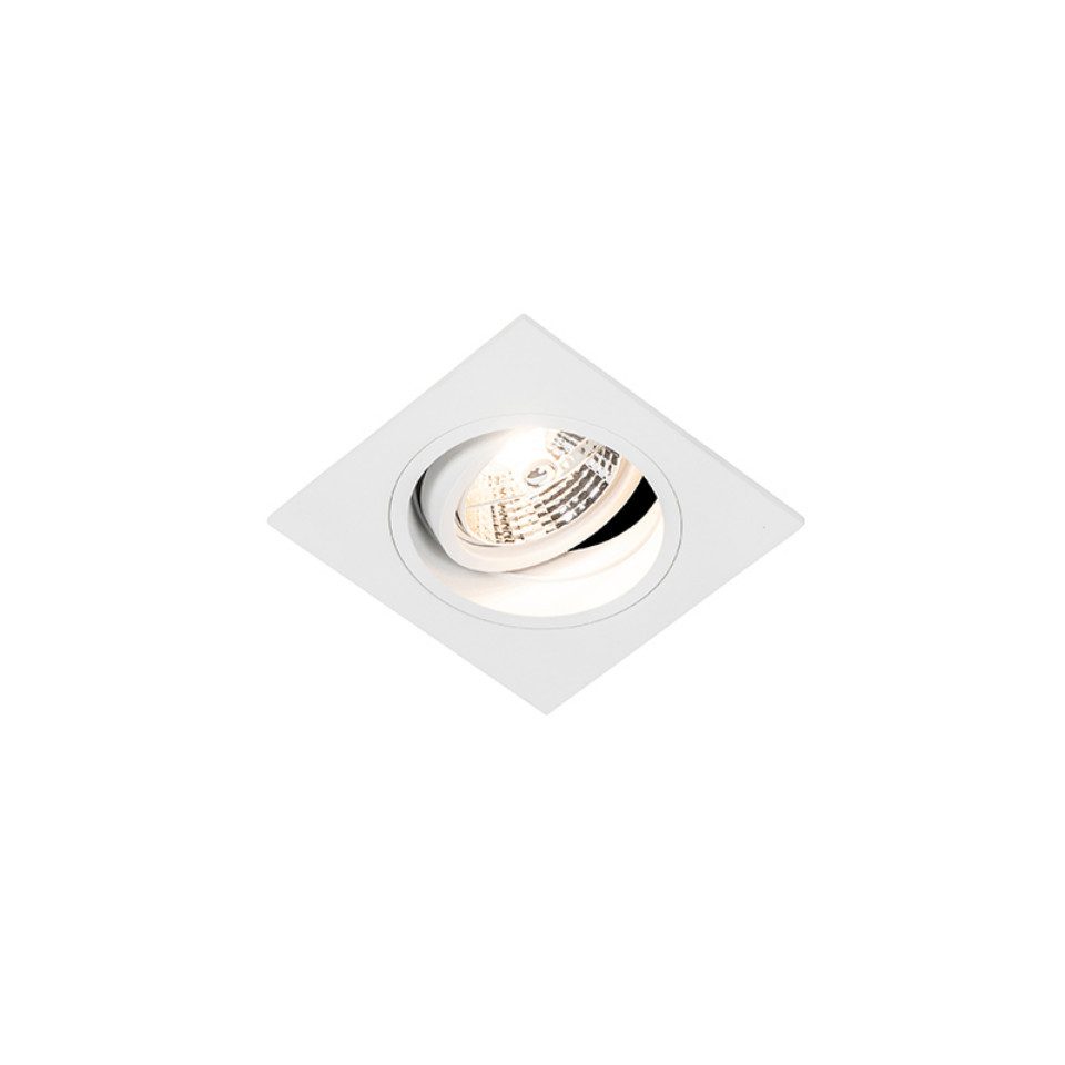 Qazqa LED Einbaustrahler Chuck, ohne Leuchtmittel, GU10, Weiß, Modern, Aluminium, 1-flammig