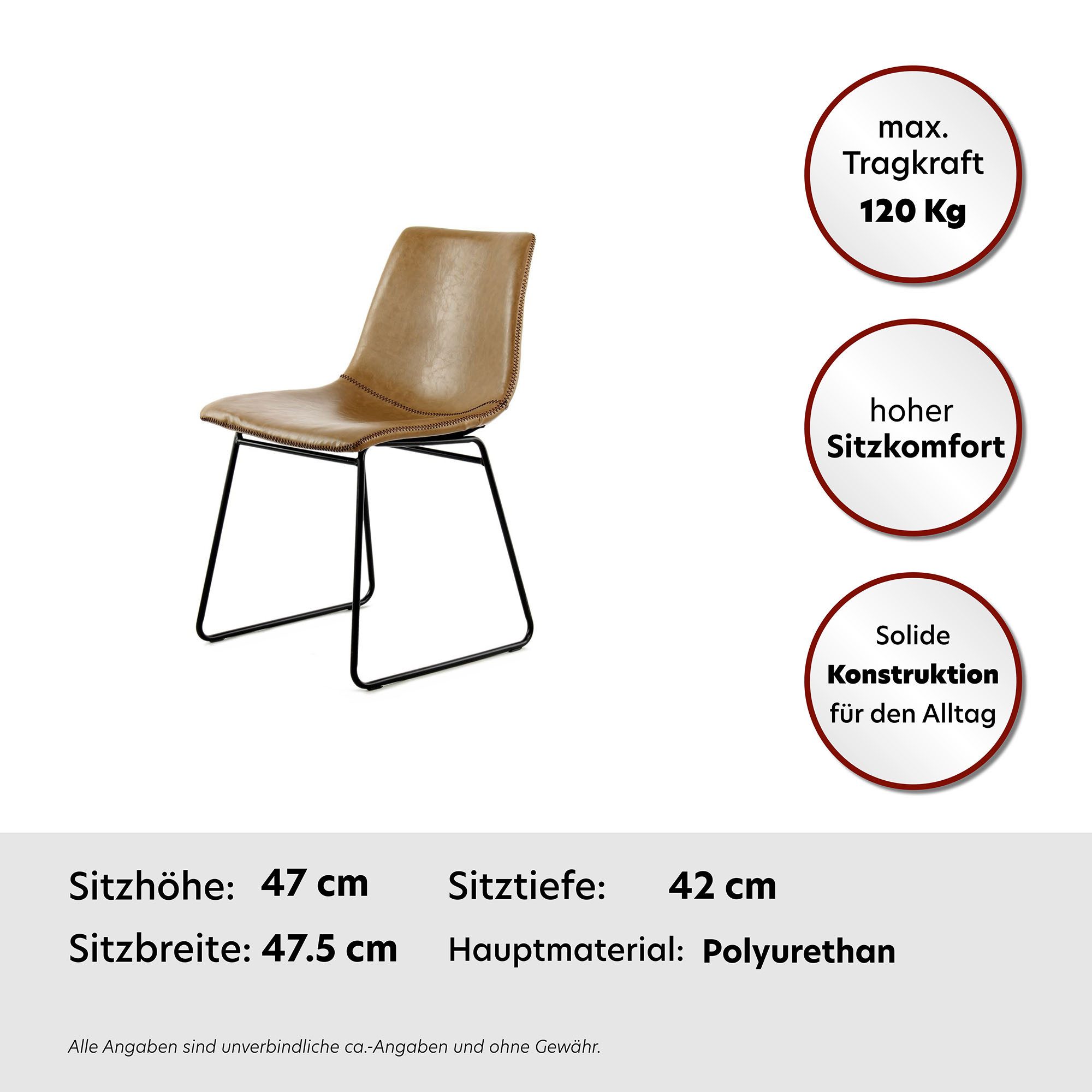 Kayoom Stuhl Caila 110 2er-Set, Esszimmerstuhl in robuster Aufmachung (Set, 2 St), pflegeleicht, modern, strapazierfähig, integrierbar in jeden Wohnstil