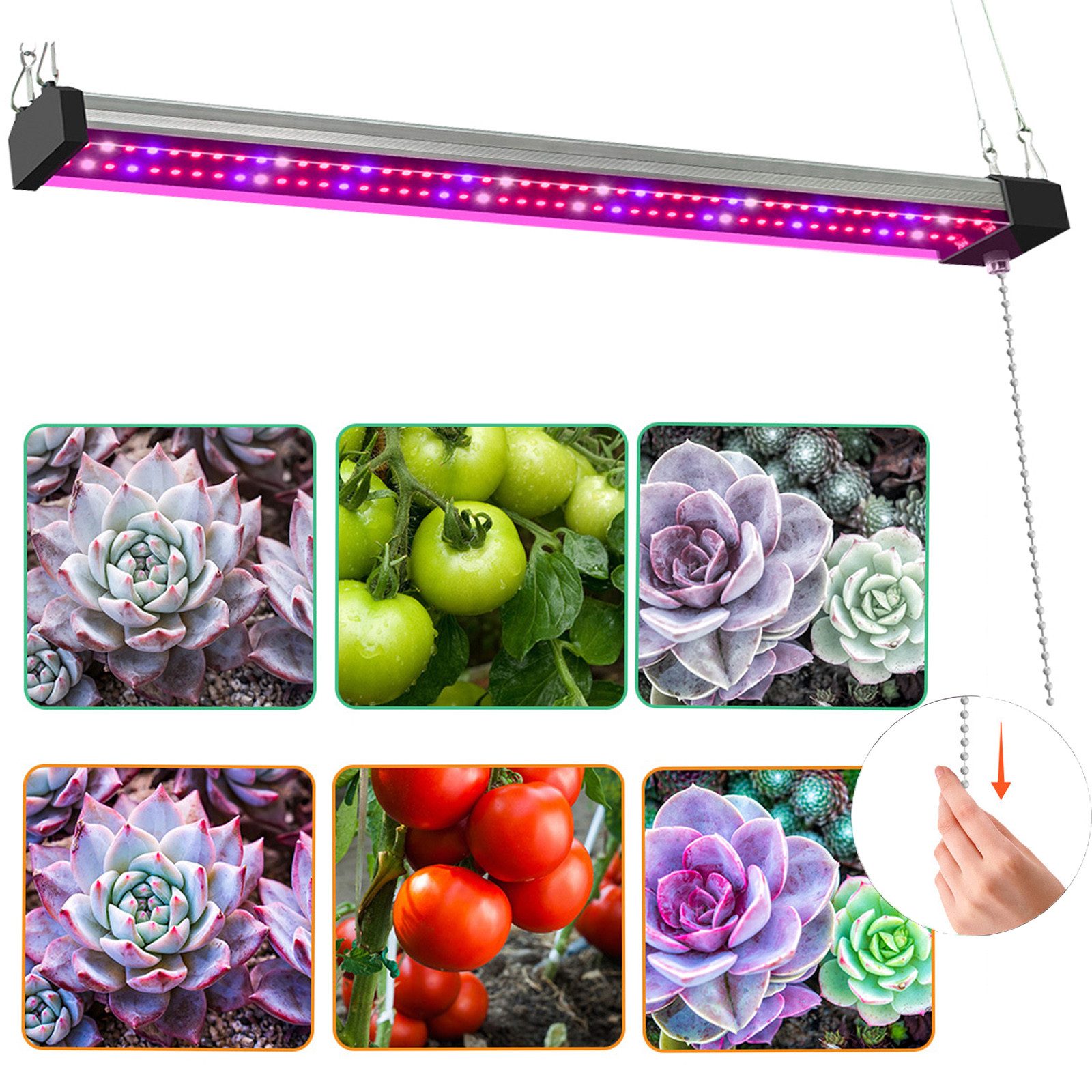 MUPOO Pflanzenlampe Grow Lampe Vollspektrum, Zugkettenschalter günstig online kaufen