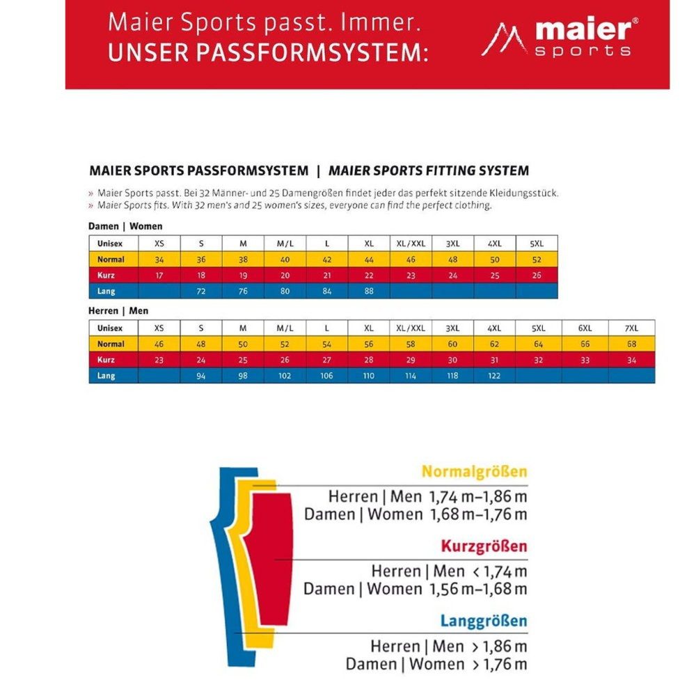 Maier Sports Outdoorhose Maier Sports Nil Herren Funktionshose Wanderhose Übergröße Elastischer Bund mit Flexzonen