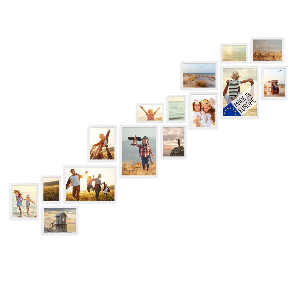 PHOTOLINI Bilderrahmen 15er Set Echtholz-Rahmen, Acrylglas günstig online kaufen