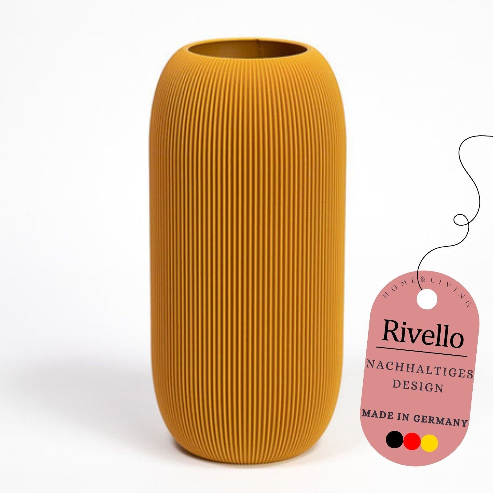 Rivello - Home & Living Dekovase Rivello 3D Vase – Zilder Deko-Bodenvase für Schnitt-/Trockenblumen