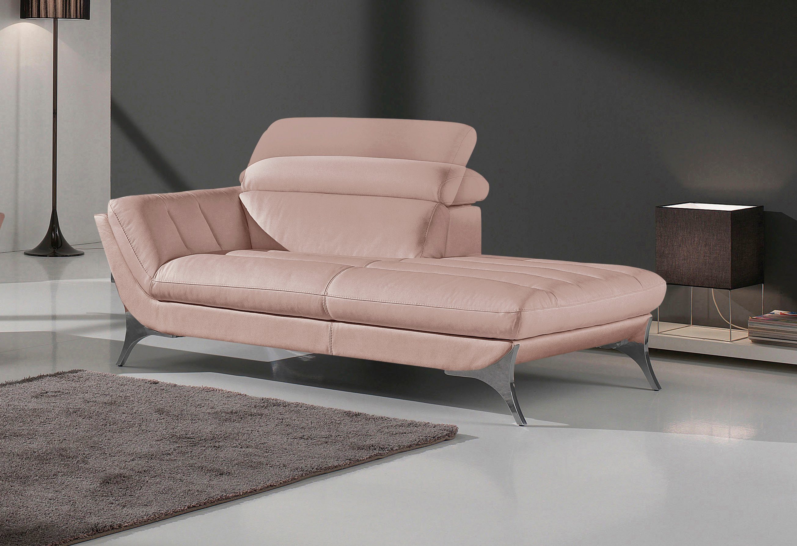 Egoitaliano Recamiere Sueli, extravagantes Design und erstklassiger Sitzkomfort, Solitärmöbel, hochwertiger Lederbezug, inklusive Kopfteilverstellung