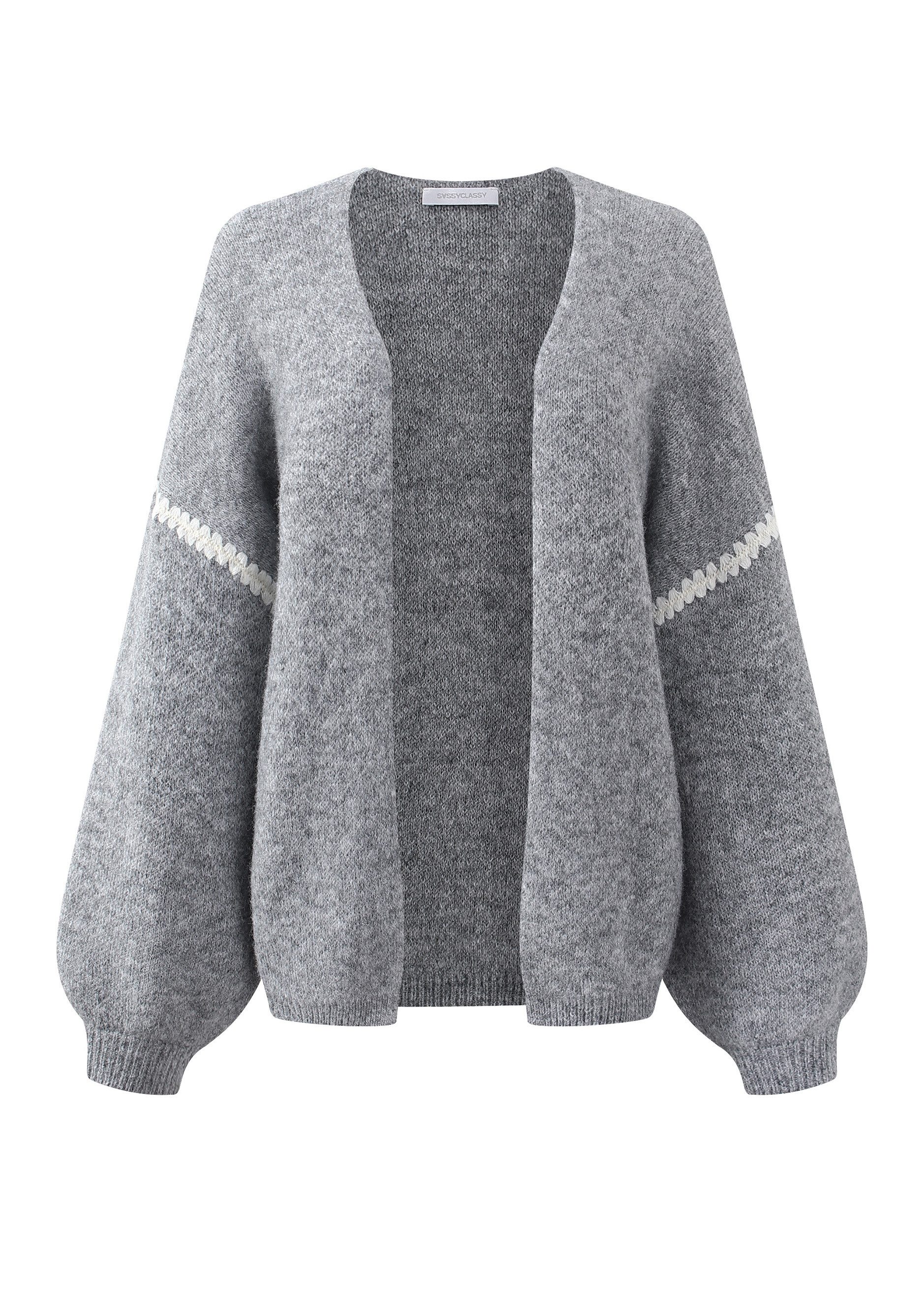 SASSYCLASSY Cardigan Cardigan mit Ziernähten für Damen Weiche Strickjacke m günstig online kaufen