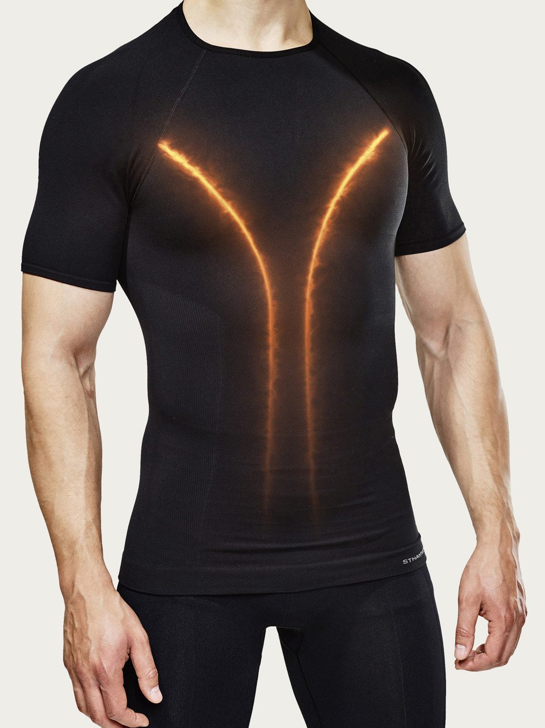 Strammer Max Performance® Kompressionsshirt Premium Funktionsshirt mit Kompression und Wärme-Effekt Shapewear, unterstützt die Haltung