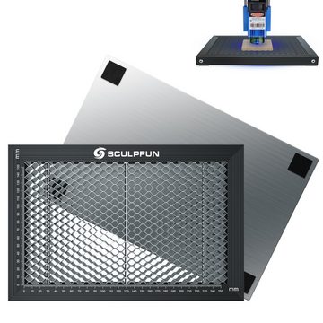 SCULPFUN Graviergerät Wabenarbeitstisch Stahlplatte Plattform für Diodenlasermaschine, 300x200mm