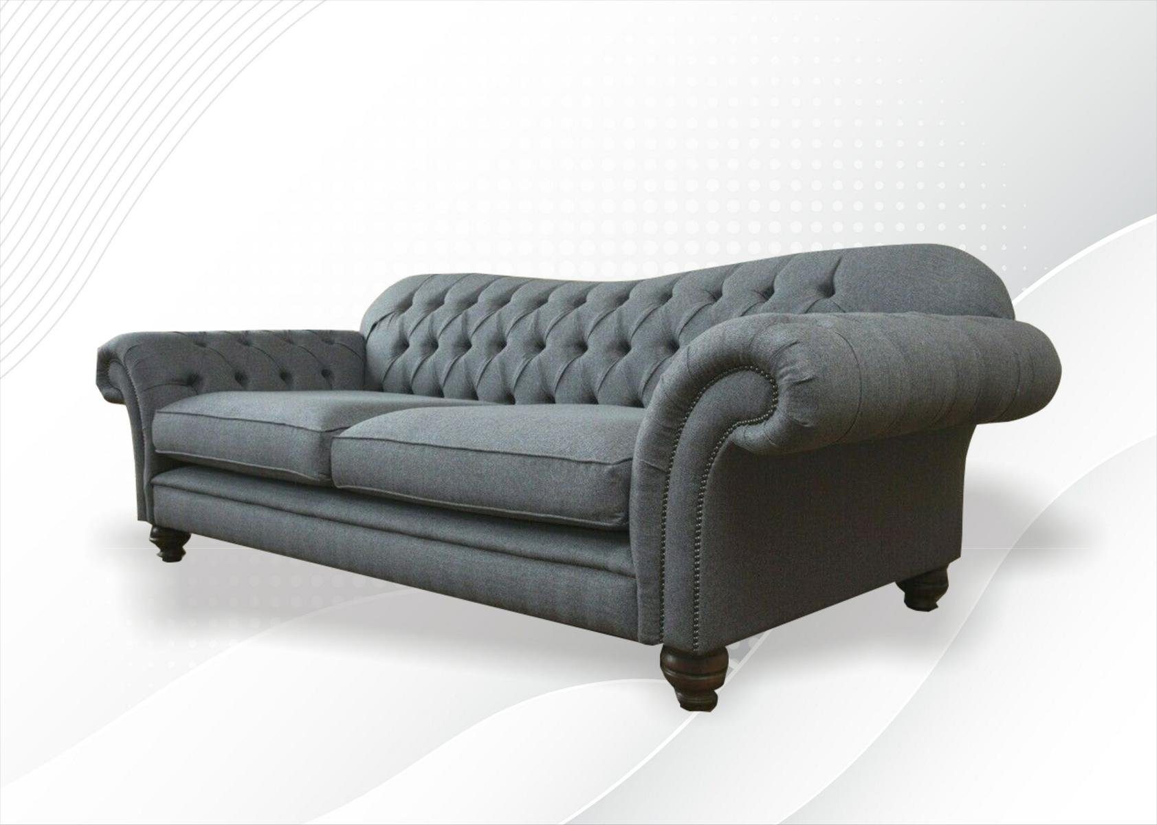JVmoebel Chesterfield-Sofa, Big Chesterfield Textil Luxus Sitzer Sofa Design 4 Sofas Polster