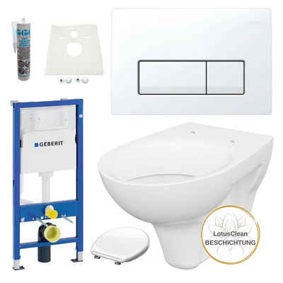 GEBERIT Vorwandelement WC Vorwandelement WC inkl. Toilette Komplettset Delta51 weiß, Spar-Set