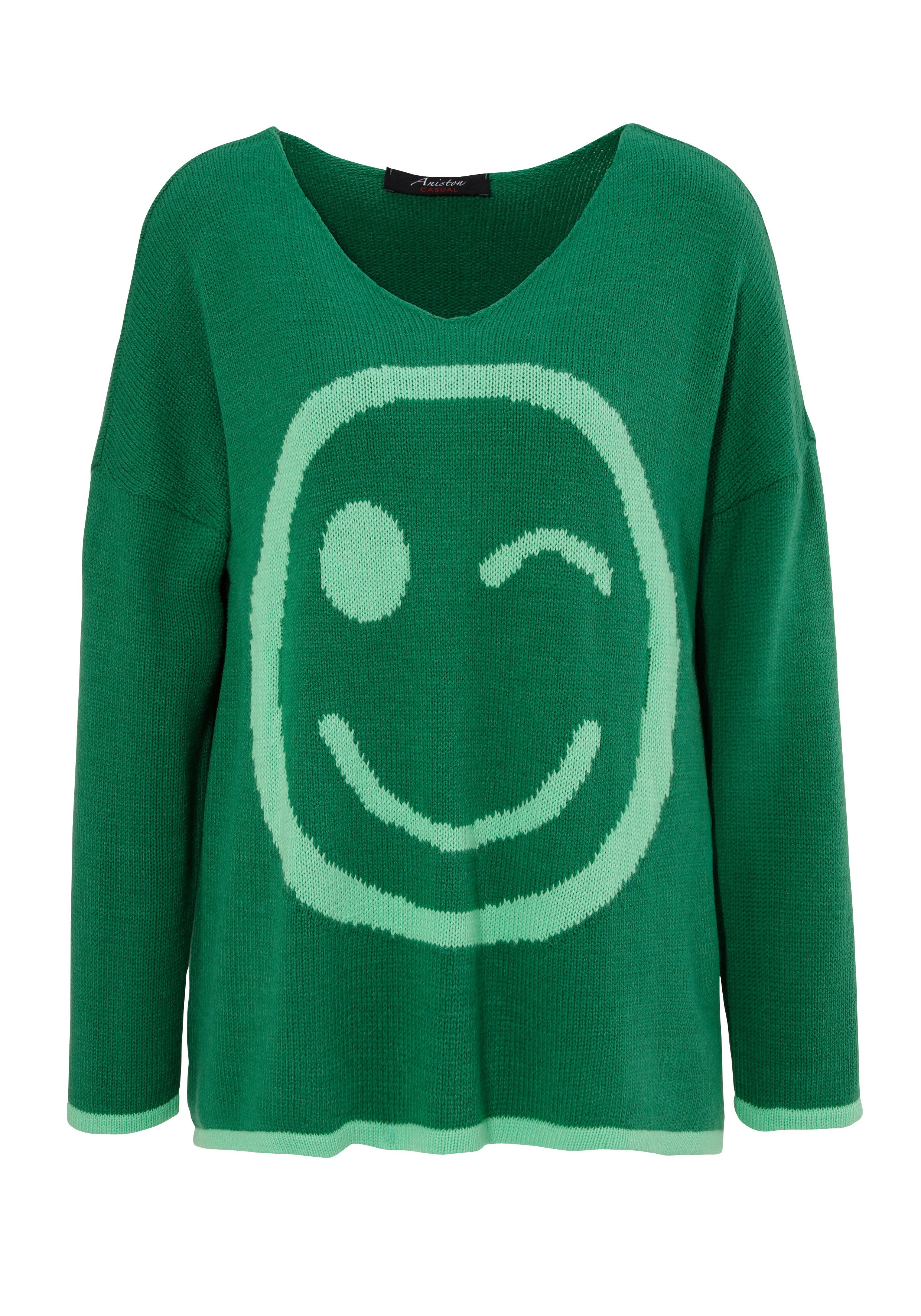 Aniston CASUAL Strickpullover mit eingestricktem Smiley