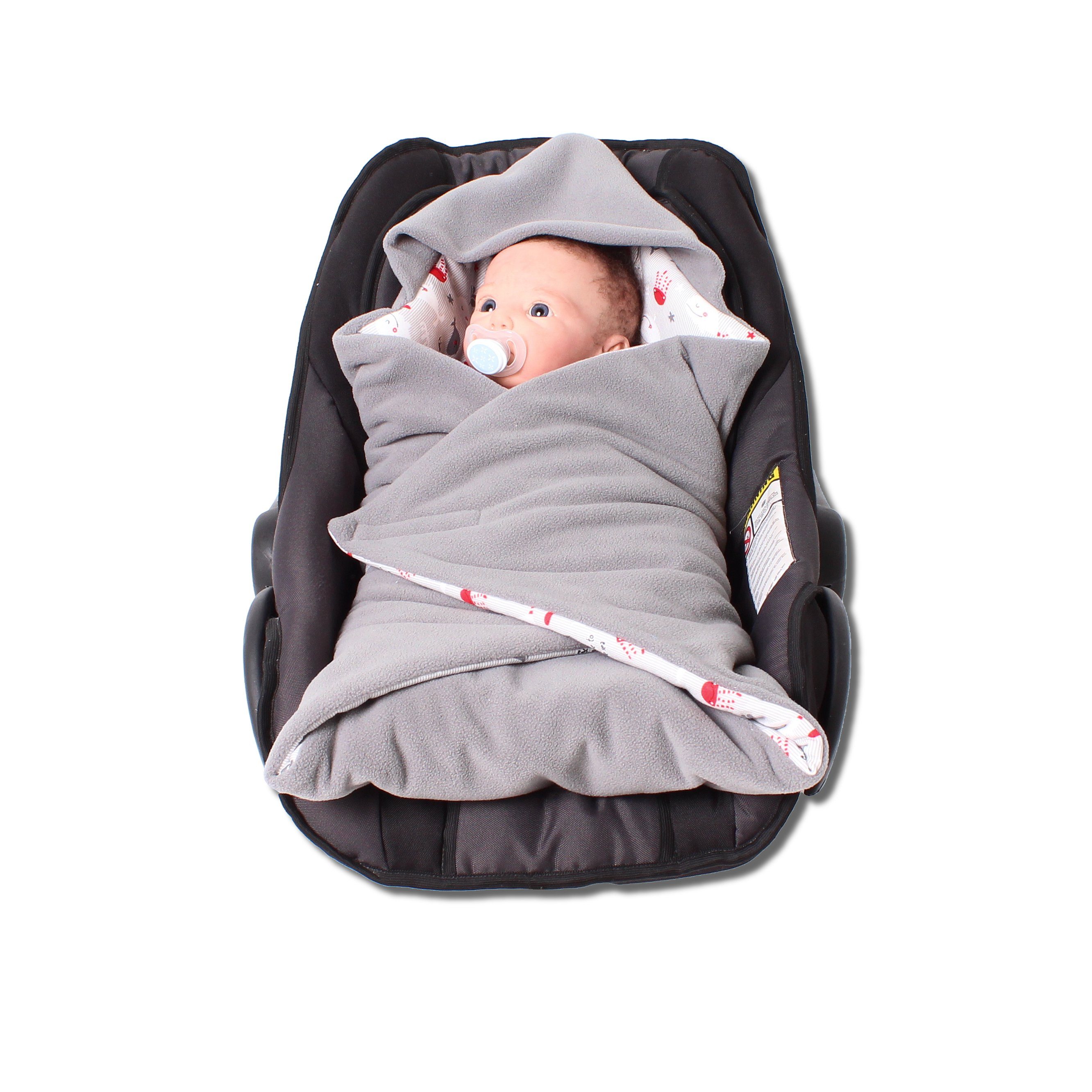 Einschlagdecke Fußsack für die Babyschale Babyschalenfußsack Winter,  HOBEA-Germany, für 3 Punkt Babyschale geeignet