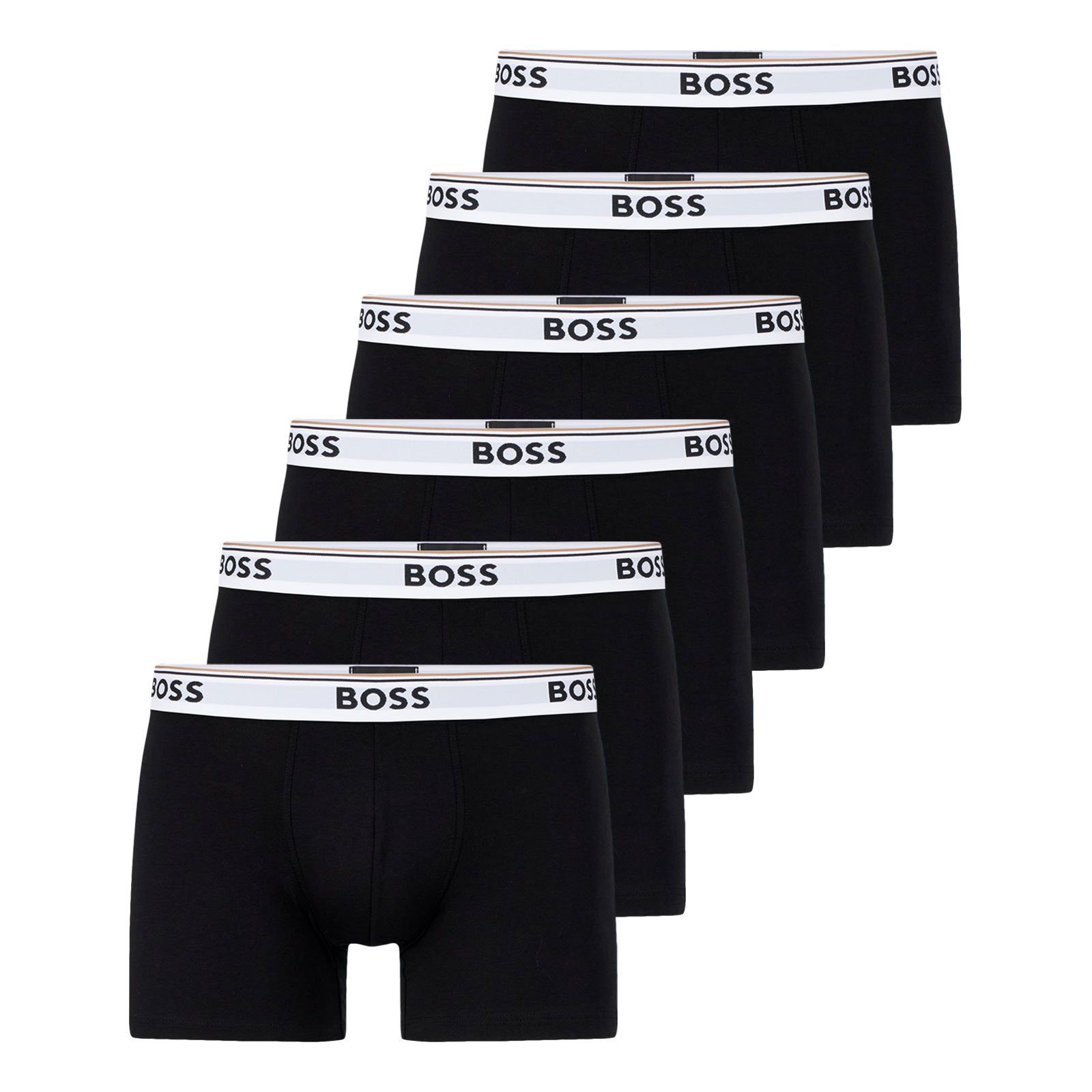 BOSS Boxer Cotton Stretch (6-St) mit umlaufend eingewebtem Markenschriftzug