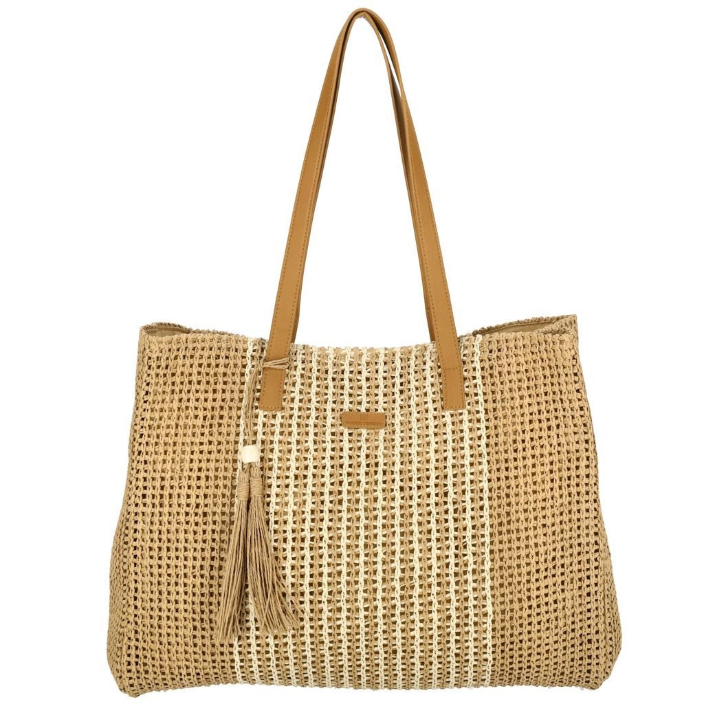 Enrico Benetti Strandtasche Badetasche mit Reißverschluss Damen Herren (Shopper, groß), in schöner Bastoptik
