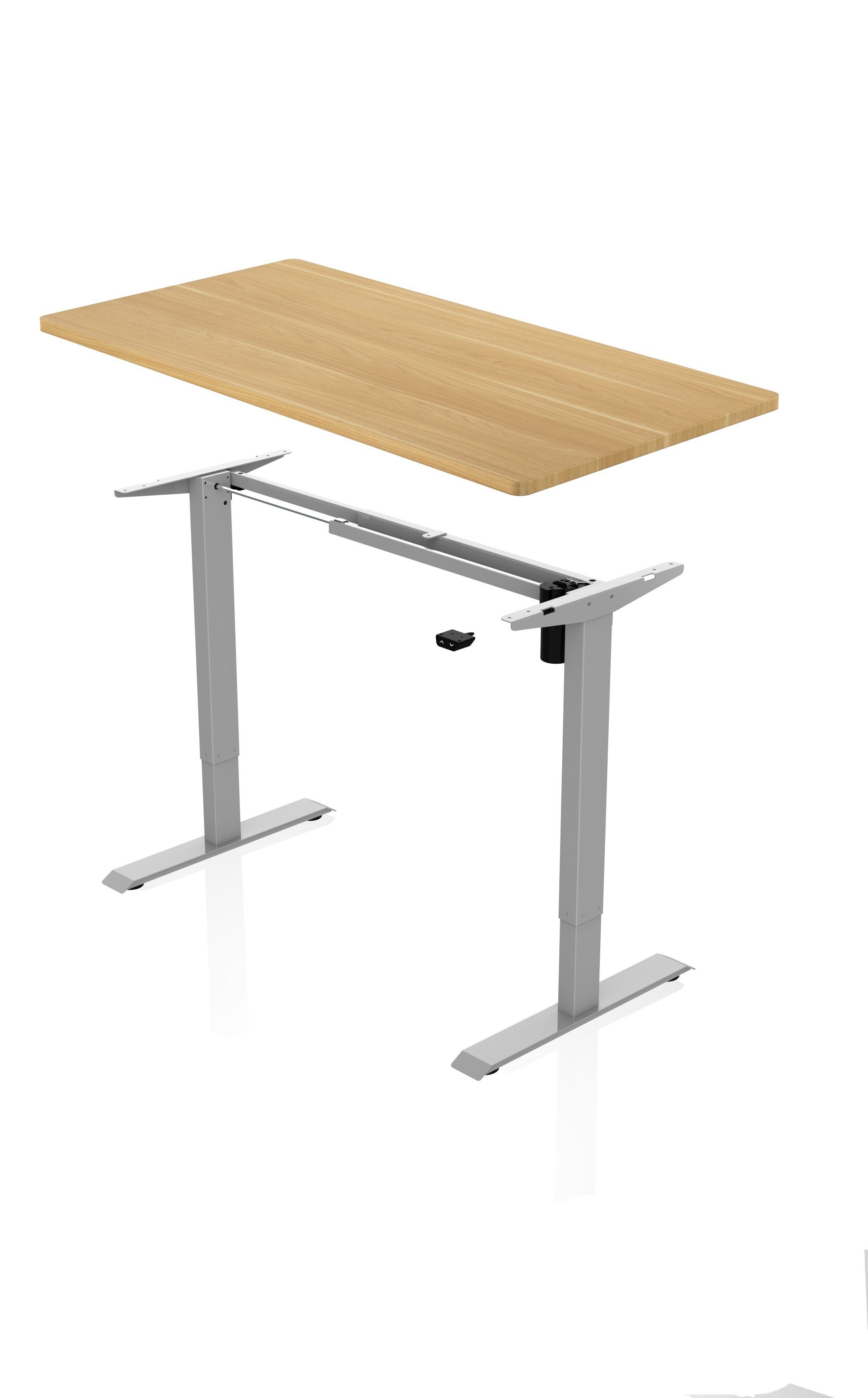 Schreibtisch Schreibtisch 140*70cm elektrisch AGIl (komplett-Set) Grau-Ahorn - höhenverstellbarer