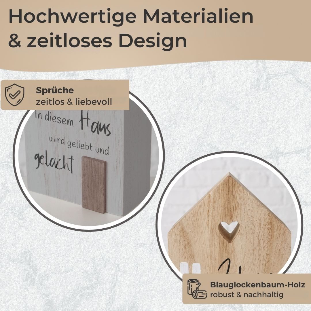 Topanbieter999 Dekoobjekt Holz Deko Häuser mit Sprüchen Set (3 St., 3er Set) – Bild 5 von 5
